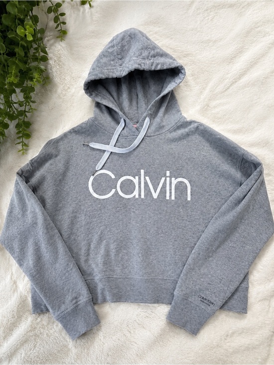 Calvin Klein Performance Tops - Calvin Klein performance cropped hoodie gray fleece sweatshirt size small